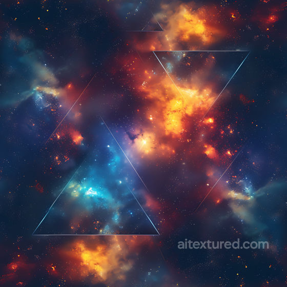 Space PBR Texture Featuring Vibrant Nebula Clouds and Geometric Triangles Star, space, planets texture preview