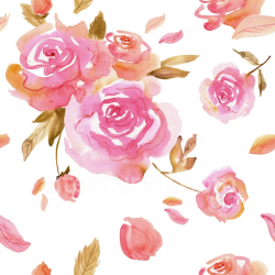 seamless Seamless 3D PBR Pink Flower Watercolor Fabric Texture with Soft Floral Pattern texture 8k free download PBR