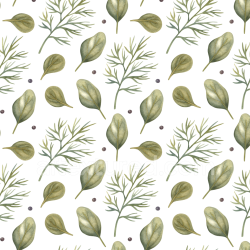 seamless Seamless 3D PBR Texture of Watercolor Greenery Leaves Pattern texture 8k free download PBR