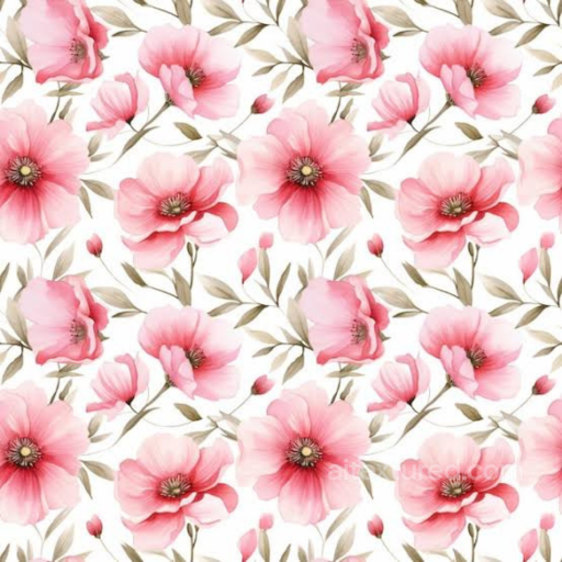 Pink Flower Fabric Texture with Soft Floral Pattern seamless Pink Flower PBR texture