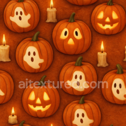 seamless Seamless 3d texture pbr 8k carved pumpkin skin for Halloween decor texture 8k free download PBR