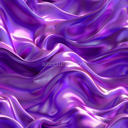 Seamless 3D PBR Texture of Glossy Purple Satin Fabric with Smooth Highlights