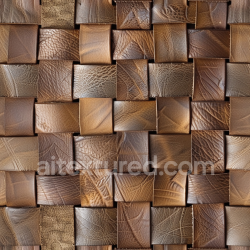 seamless Seamless 3D PBR Texture of Woven Brown Leather Squares with Natural Grain and Patina texture 8k free download PBR