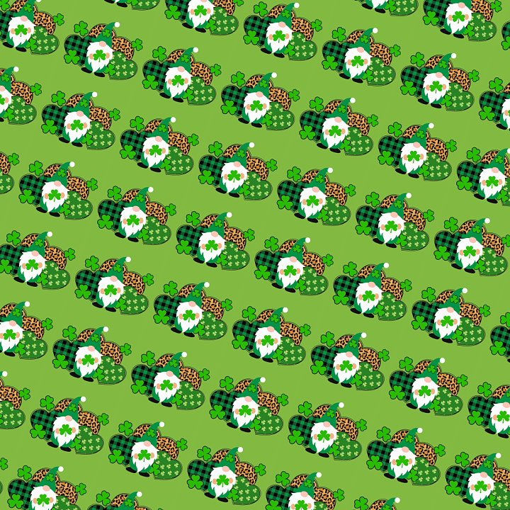 Featuring St Patrick Gnome and Clover Pattern seamless PBR texture preview