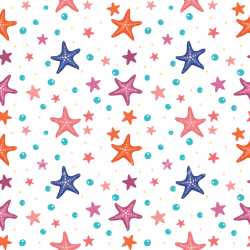Pattern Bundle - Seamless 3D Pattern PBR Texture with Colorful Starfish and Bubble Motifs texture preview