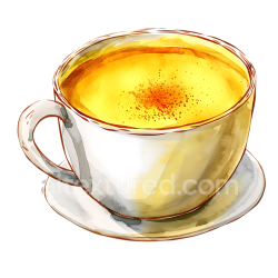 seamless Breakfast Golden Milk Turmeric Latte Cup Illustration with Warm Yellow Tones texture 8k free download PBR