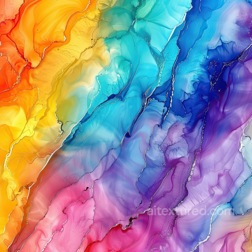 Alcohol Ink PBR Texture with Multicolor Fluid Waves and Organic Marbling seamless Alcohol ink PBR texture