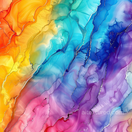 Alcohol Ink PBR Texture with Multicolor Fluid Waves and Organic Marbling Alcohol ink texture preview