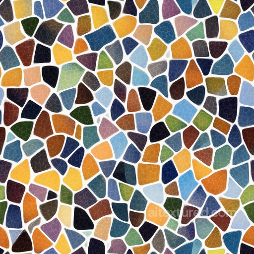 Ceramic Mosaic PBR Texture with Irregular Multicolor Glossy Tiles seamless Mosaic PBR texture
