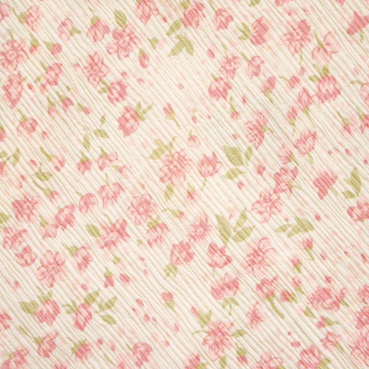 Wild Flower of Pastel Floral Cotton Fabric with Pink Flowers seamless PBR texture preview