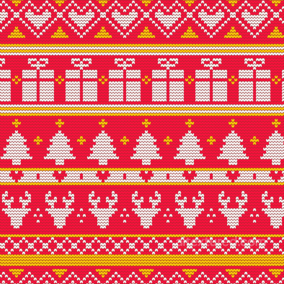 Red Knit Pattern Texture with Holiday Motifs All Christmas Digital paper texture preview
