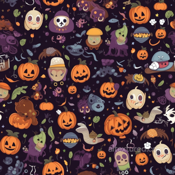 Colorful Watercolor Halloween Pattern Seamless Texture Watercolor Halloween texture preview
