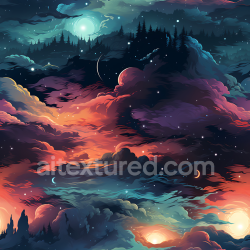 seamless Seamless 3D Space PBR Texture Featuring Vibrant Cosmic Nebula Clouds and Celestial Highlights texture 8k free download PBR