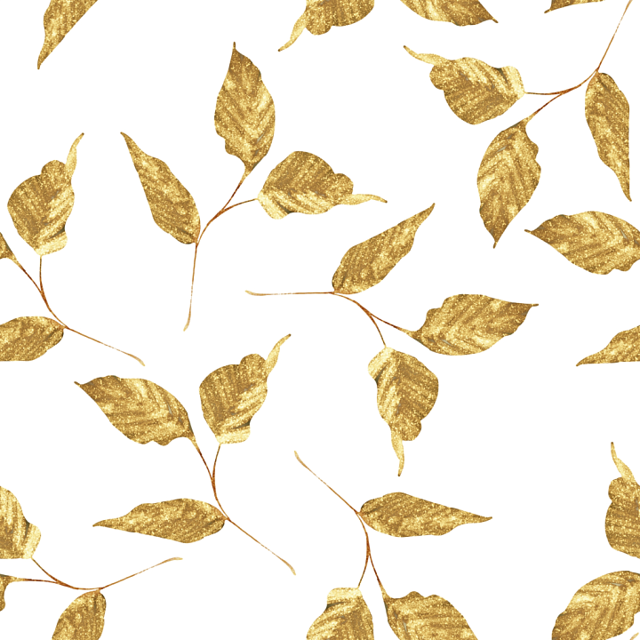 Golden Autumn Leaves on White Background seamless PBR texture preview