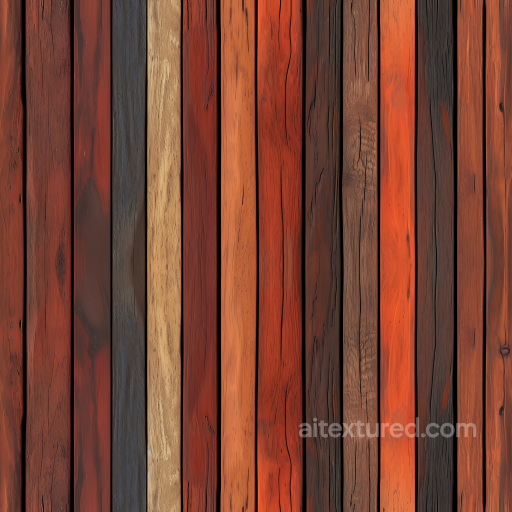 Rustic Multi-Colored Wood Planks PBR Texture with Weathered Grain and Knots seamless Wood PBR texture
