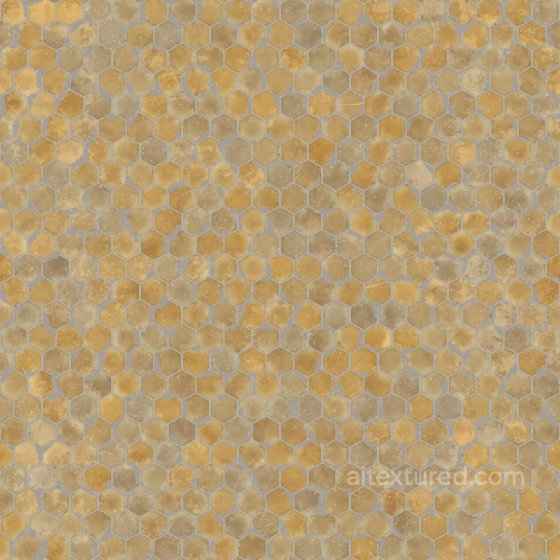 Hexagonal Yellow Terracotta Tiles | Free PBR Tile texture preview