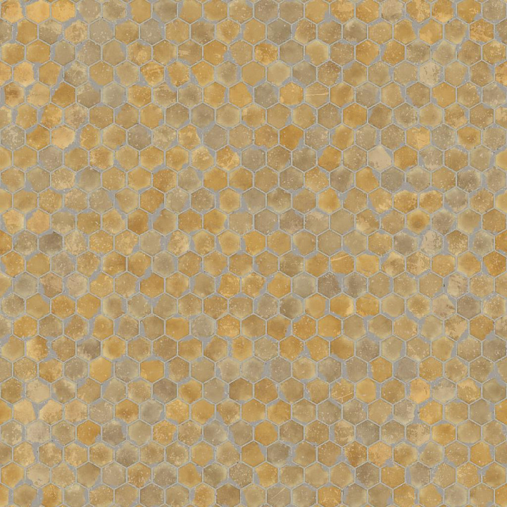 Hexagonal Yellow Terracotta Tiles seamless PBR texture preview
