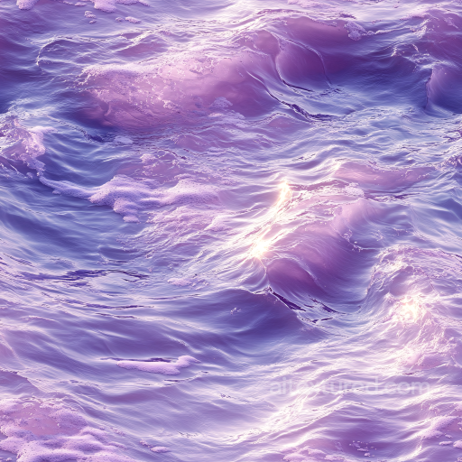 Water PBR Texture Featuring Stylized Purple Ocean Waves with Foamy Highlights seamless Water PBR texture