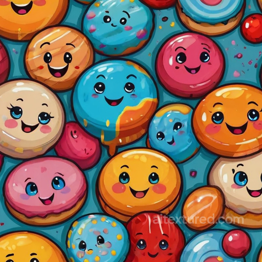 with Colorful Happy Face Pattern seamless Happy Face pattern PBR texture