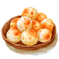 seamless Brazilian Cheese Bread Breakfast Pão de Queijo Illustration texture 8k free download PBR