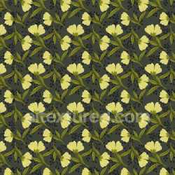 seamless Seamless 3D PBR Texture Featuring Yellow Wild Flower Pattern on Dark Fabric texture 8k free download PBR