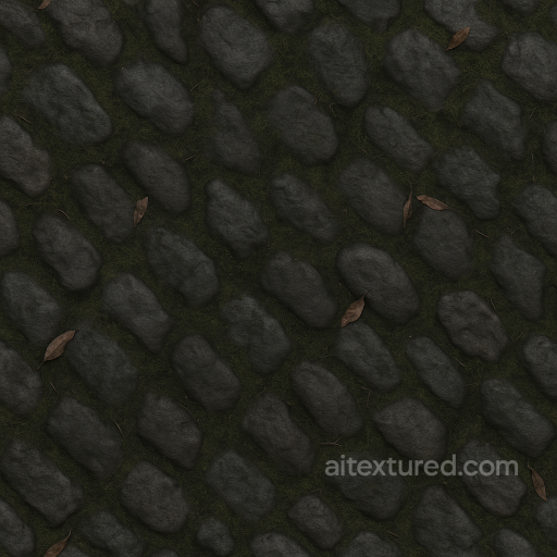Halloween - Spooky Cobblestone Path With Moss And Damp Stone texture preview