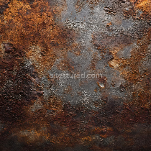 Seamless 3D PBR Rusty Metal Texture with Cracks and Corroded Holes