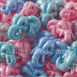 seamless Seamless 3D Inflated PBR Texture Featuring Glossy Pink & Blue Elephant Balloons texture 8k free download PBR