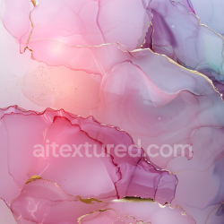 seamless Seamless 3D Alcohol Ink PBR Texture Featuring Soft Pink and Purple Translucent Layers with Elegant Gold Veins texture 8k free download PBR