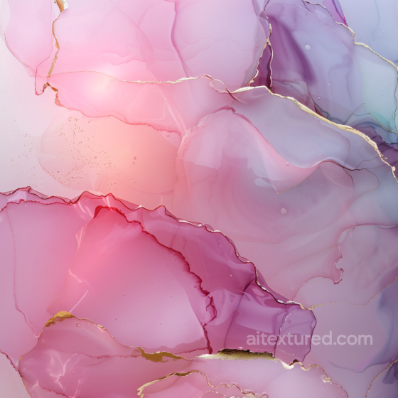 Alcohol Ink PBR Texture Featuring Soft Pink and Purple Translucent Layers with Elegant Go… Alcohol ink texture preview
