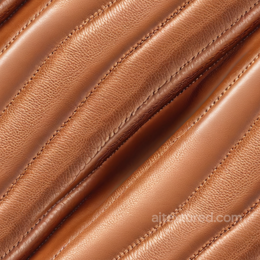Quilted Brown Leather Upholstery Texture with Pebbled and Smooth Panels seamless Leather PBR texture