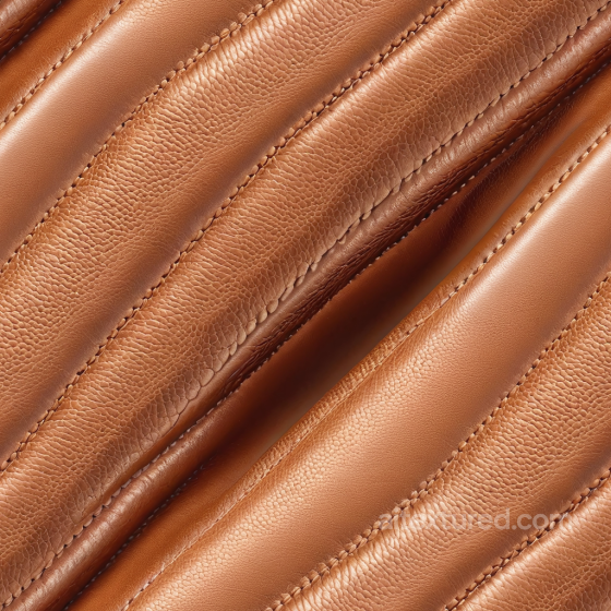 Quilted Brown Leather Upholstery Texture with Pebbled and Smooth Panels Leather texture preview