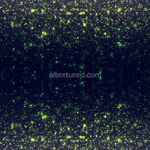 Seamless 3D PBR Glowing Starry Night Dust Texture with Yellow-Green Sparks