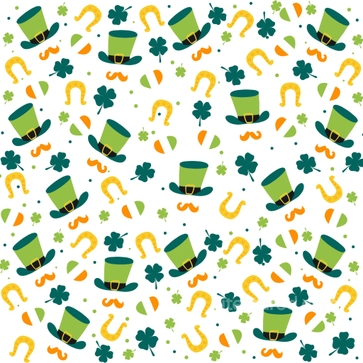 St Patrick Festive Pattern Texture With Hats And Shamrocks seamless St patrick PBR texture