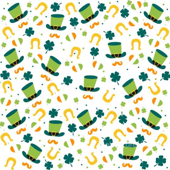 St Patrick Festive Pattern Texture With Hats And Shamrocks St patrick texture preview