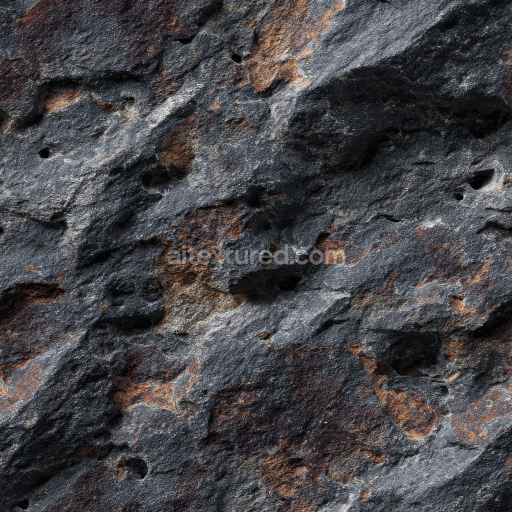 Seamless 3D Rocky Cliff Wall PBR Texture with Rust and Erosion Details