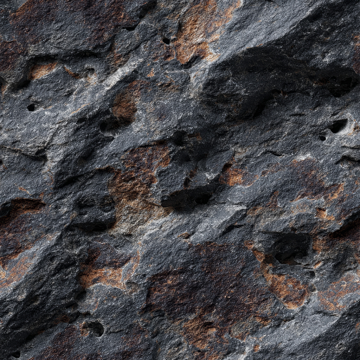 Rocky Cliff Wall with Rust and Erosion Details seamless PBR texture preview