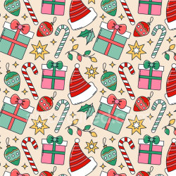 seamless Seamless 3D PBR Texture of Colorful Christmas Digital Paper Pattern texture 8k free download PBR