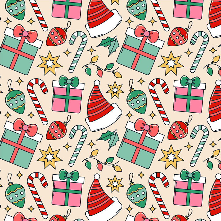 All Christmas Digital paper of Colorful Christmas Digital Paper Pattern seamless PBR texture preview