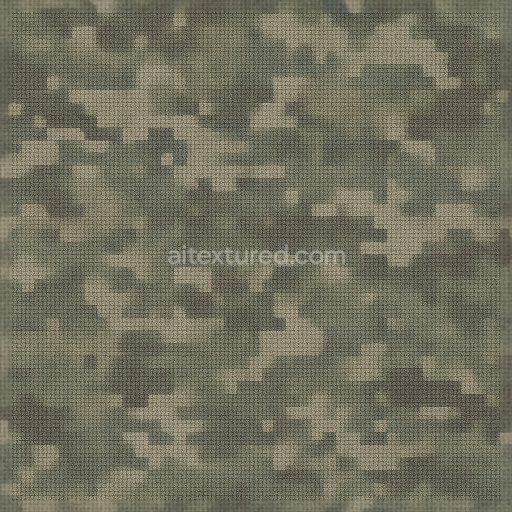 Seamless 3D Texture PBR 8K Urban Digital Camo Fabric Surface