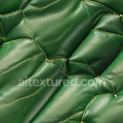 seamless Seamless 3D Green Quilted Leather PBR Texture with Pebbled Grain and Padded Stitching texture 8k free download PBR
