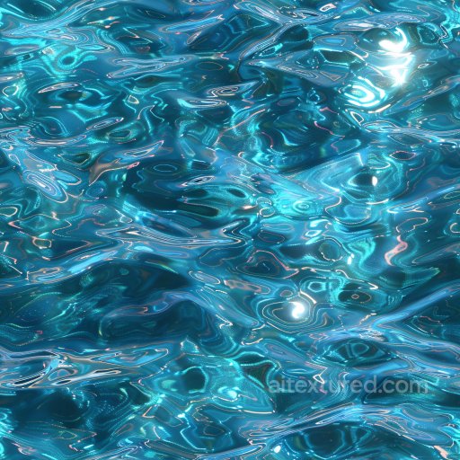 Seamless 3D PBR Texture of Glossy Liquid Water with Reflective Highlights texture preview