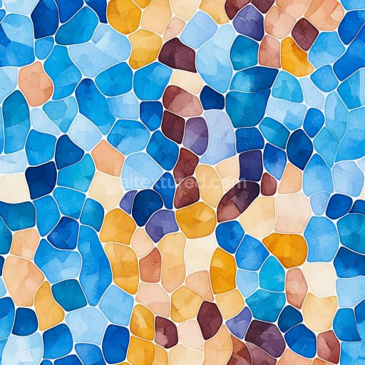Seamless 3D Mosaic PBR Texture Featuring Multicolored Glass-Like Stone Chips texture preview