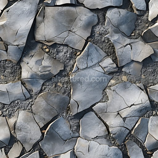 Preview — Seamless 3D PBR Texture of Cracked Stone Ground with Rough Surface and Subtle Dirt