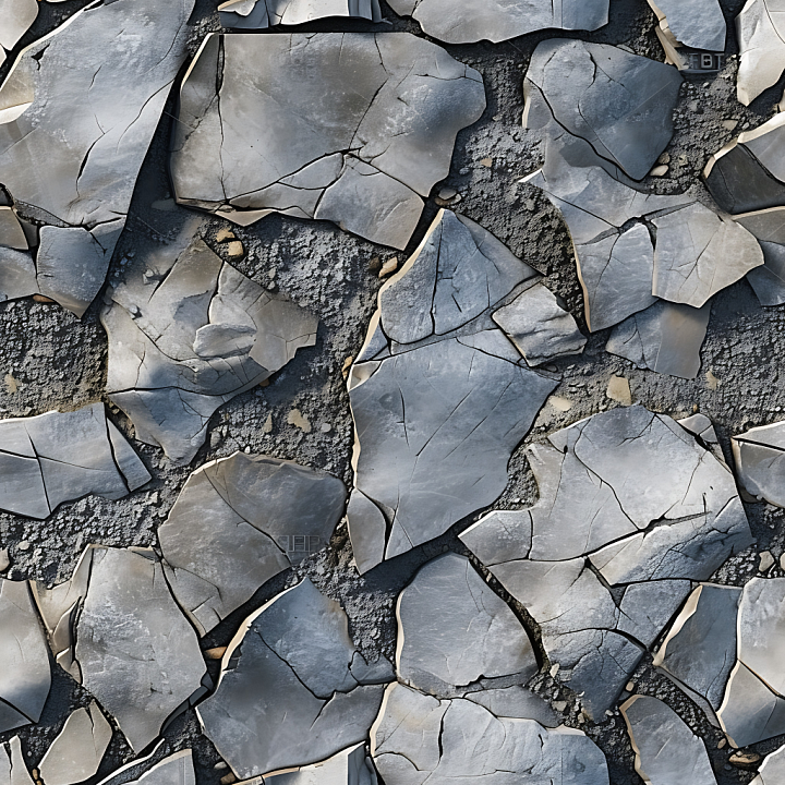 Cracked Stone Ground with Rough Surface and Subtle Dirt seamless PBR texture preview