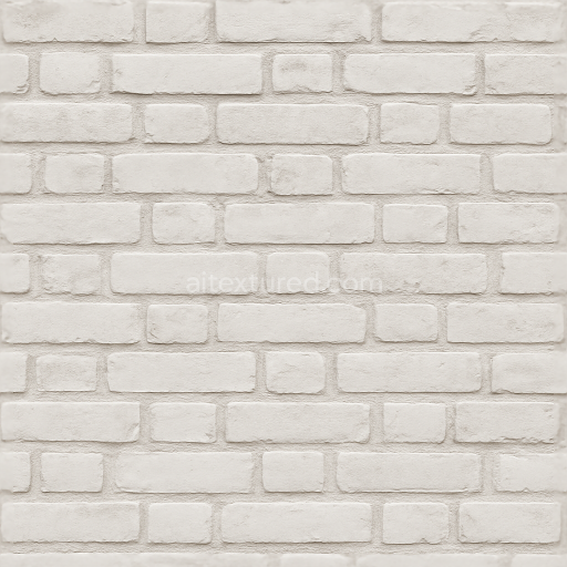 Seamless whitewashed brick 3d texture pbr 8k smooth aged facade surface