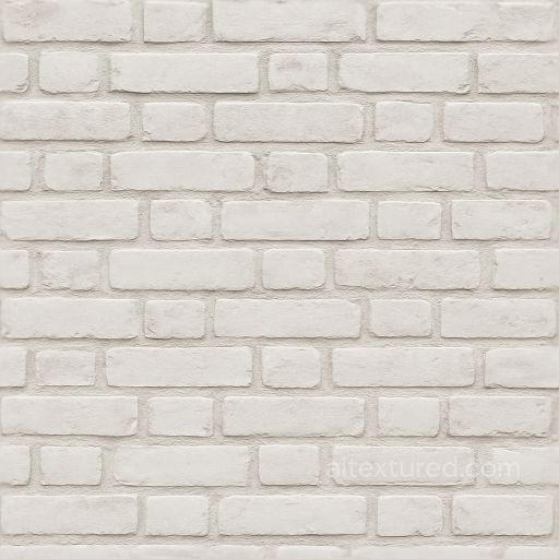 Seamless Whitewashed Brick 3D Texture PBR 8K Smooth Aged Facade Surface seamless Brick PBR texture