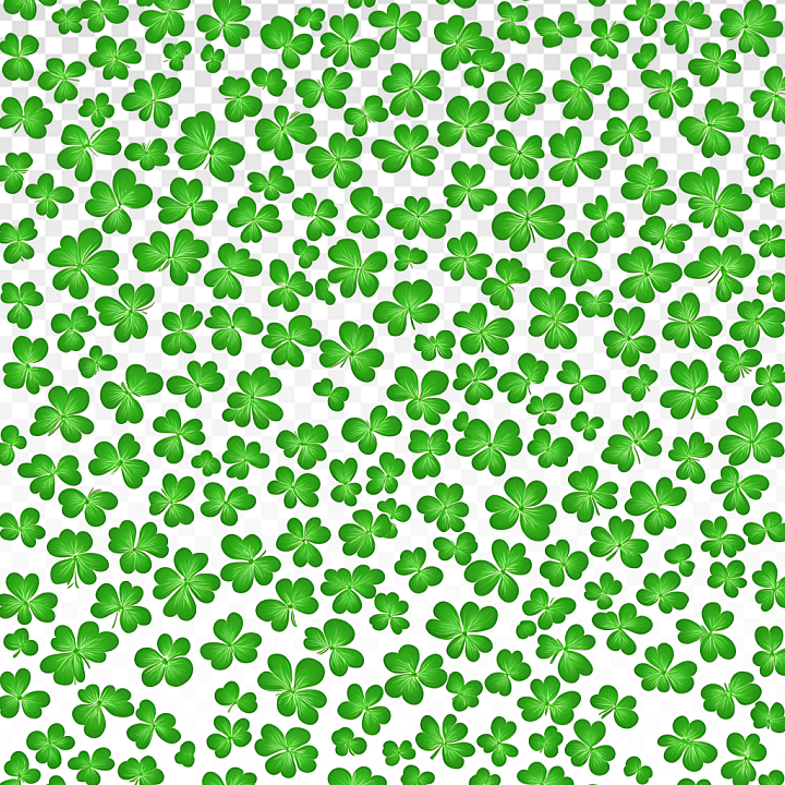 St Patrick Digital Paper Bundle of Vibrant Green Clover Leaves Pattern seamless PBR texture preview