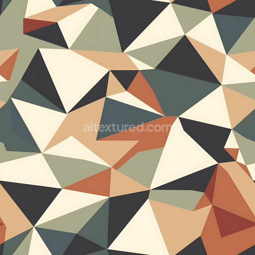 Seamless 3D Geometric Desert Camouflage PBR Texture with Angular Polygonal Pattern