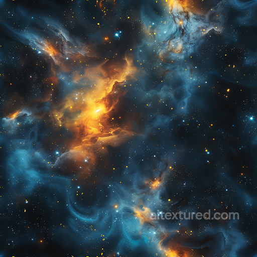 Space Texture Featuring Vivid Nebula and Galaxy Clouds seamless Star, space, planets PBR texture
